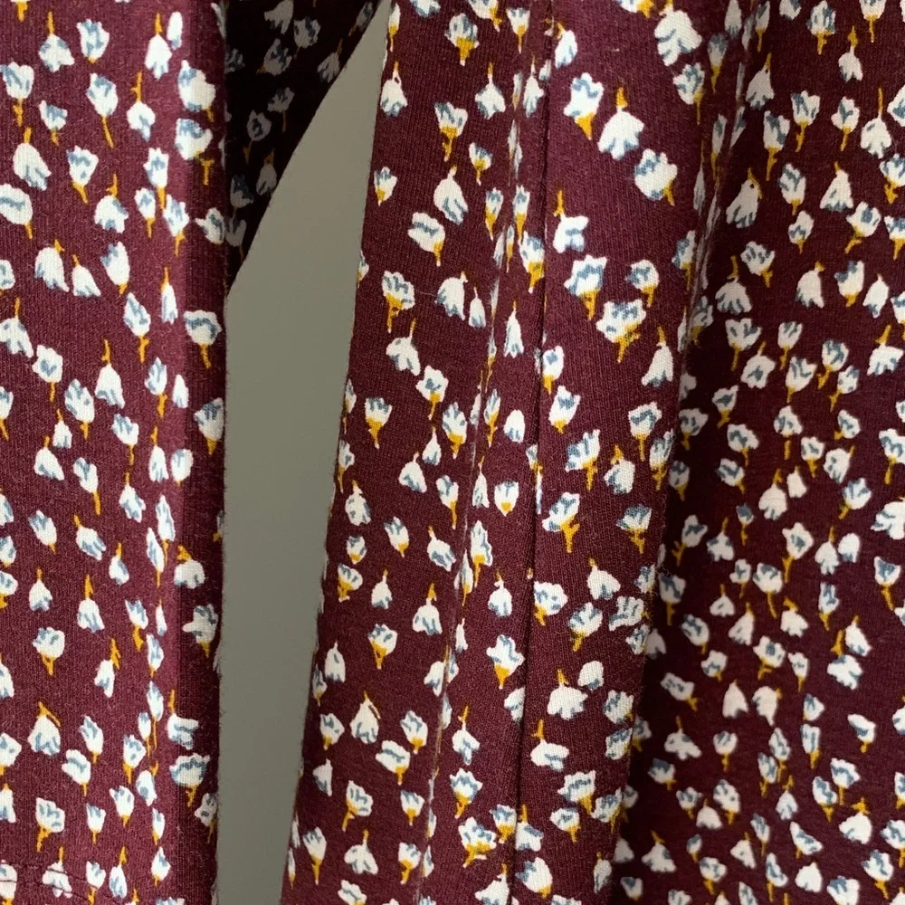 Loft Outlet Petite Maroon Swing Dress 3/4 sleeves size small - Picture 5 of 15